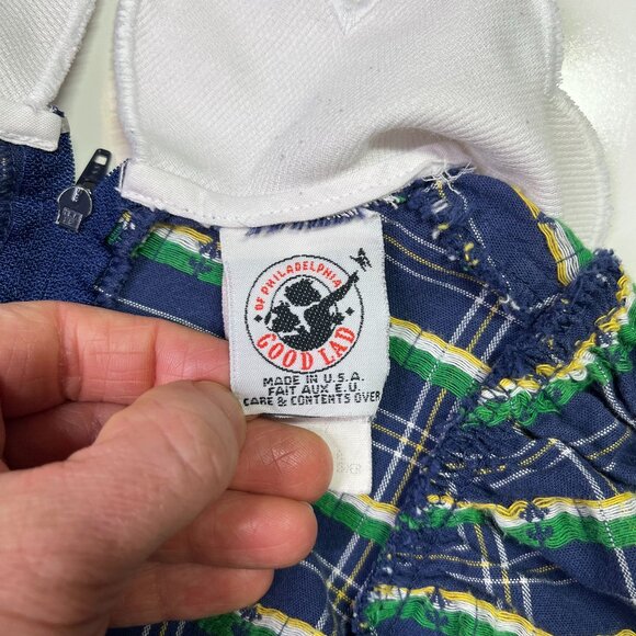 Vintage Good Lad Size 4T Navy Blue Floral Dress Scalloped Collar Lace Trim - Picture 2 of 8